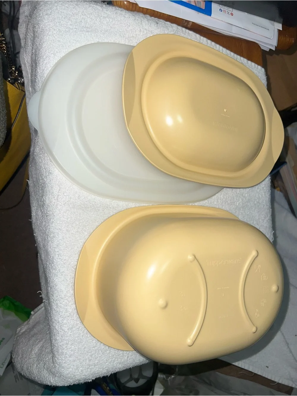 TUPPERWARE OVENWORKS 3 qt oval casserole stack cooker oven freezer micro Unused